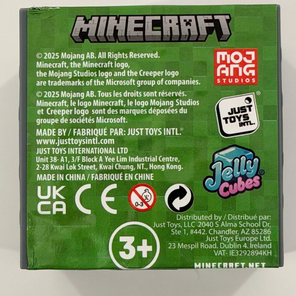 Minecraft Jelly Cube Toy Kids OS Gray Gold/Yellow Squishy Sensory Block NWT